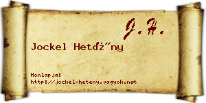 Jockel Hetény névjegykártya